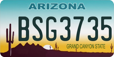 AZ license plate BSG3735