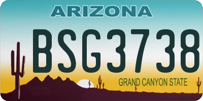 AZ license plate BSG3738