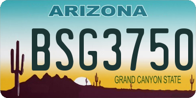 AZ license plate BSG3750