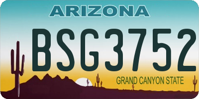 AZ license plate BSG3752
