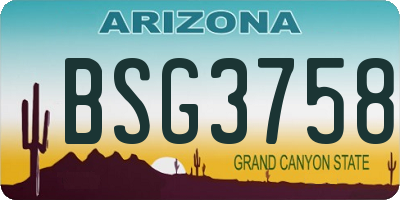 AZ license plate BSG3758