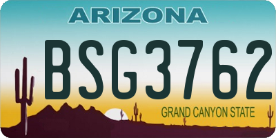 AZ license plate BSG3762