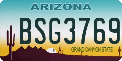 AZ license plate BSG3769