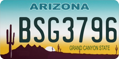 AZ license plate BSG3796