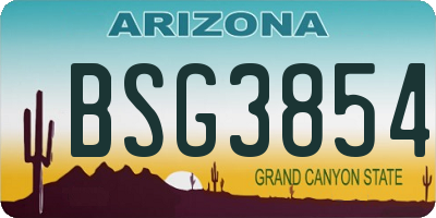 AZ license plate BSG3854