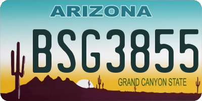 AZ license plate BSG3855