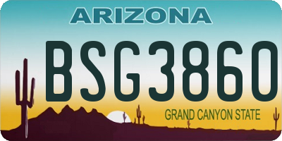 AZ license plate BSG3860