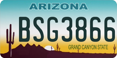 AZ license plate BSG3866