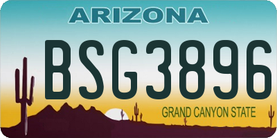 AZ license plate BSG3896