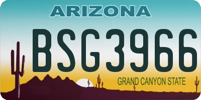 AZ license plate BSG3966