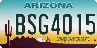 AZ license plate BSG4015