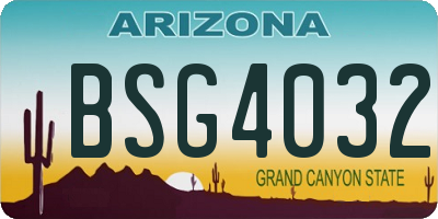 AZ license plate BSG4032