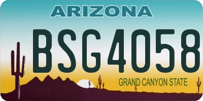 AZ license plate BSG4058