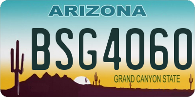 AZ license plate BSG4060