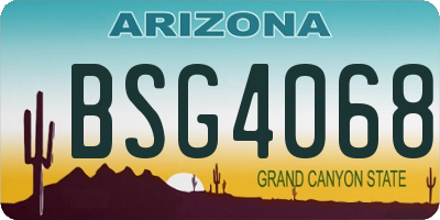 AZ license plate BSG4068