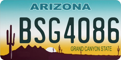 AZ license plate BSG4086