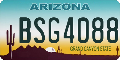 AZ license plate BSG4088