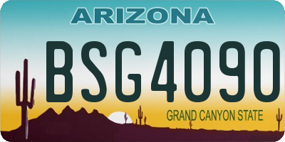 AZ license plate BSG4090