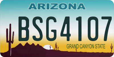AZ license plate BSG4107