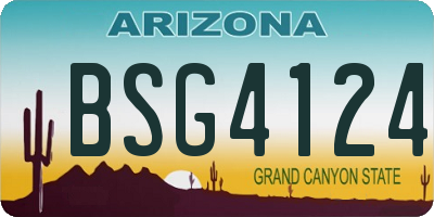 AZ license plate BSG4124