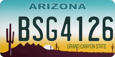 AZ license plate BSG4126