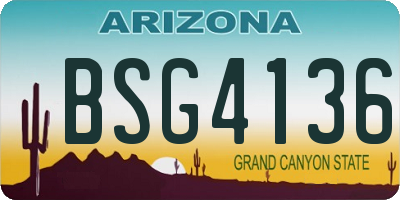 AZ license plate BSG4136