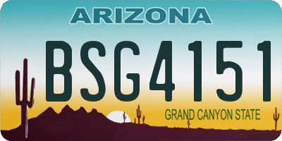 AZ license plate BSG4151