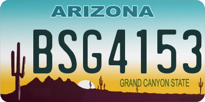 AZ license plate BSG4153