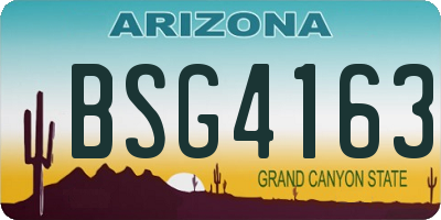 AZ license plate BSG4163