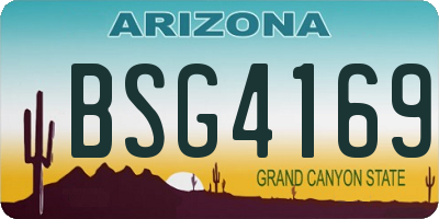 AZ license plate BSG4169
