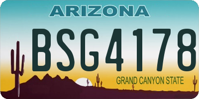 AZ license plate BSG4178
