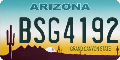 AZ license plate BSG4192
