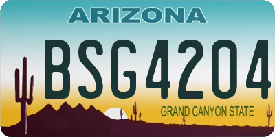 AZ license plate BSG4204