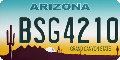 AZ license plate BSG4210