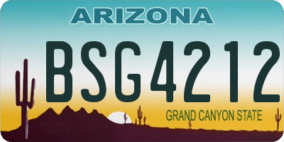 AZ license plate BSG4212