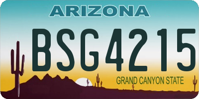 AZ license plate BSG4215