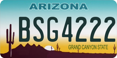 AZ license plate BSG4222