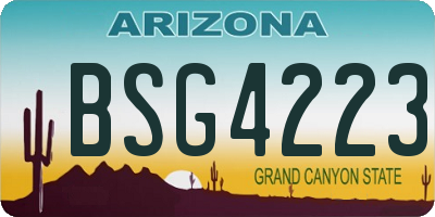 AZ license plate BSG4223