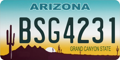 AZ license plate BSG4231