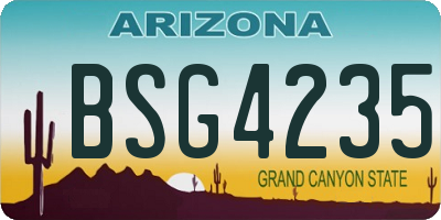 AZ license plate BSG4235