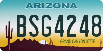 AZ license plate BSG4248