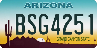 AZ license plate BSG4251