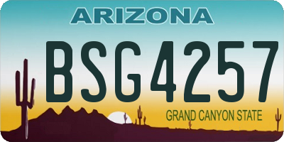AZ license plate BSG4257