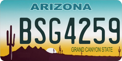 AZ license plate BSG4259