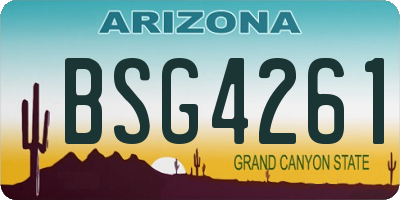 AZ license plate BSG4261