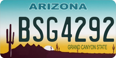AZ license plate BSG4292