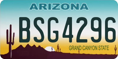AZ license plate BSG4296