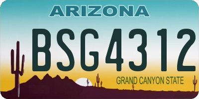 AZ license plate BSG4312