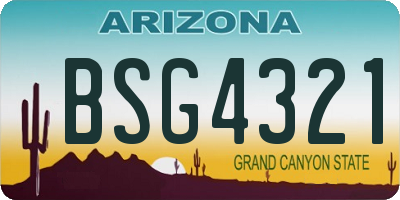 AZ license plate BSG4321