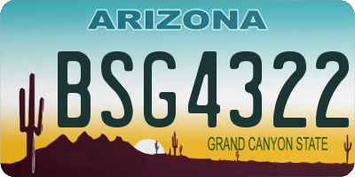 AZ license plate BSG4322